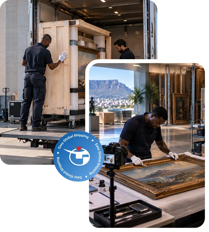 Fine art condition review and packing