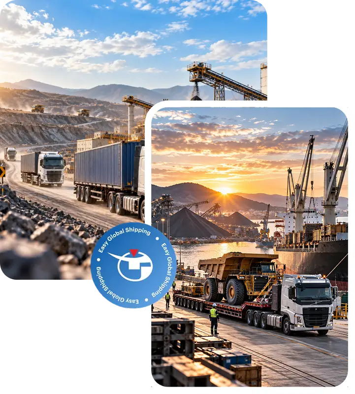 Loaded freight ready for mining site delivery